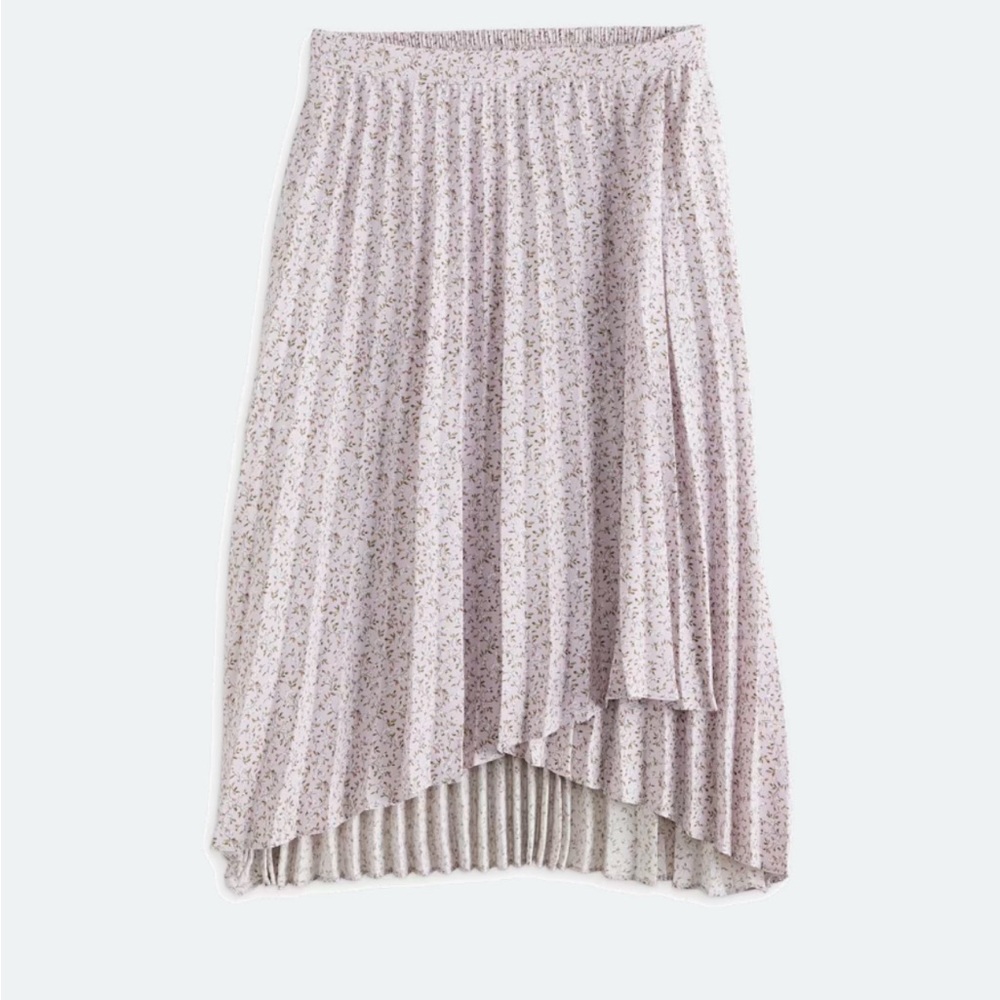 Skies Are Blue Light Purple Floral Midi Skirt LP